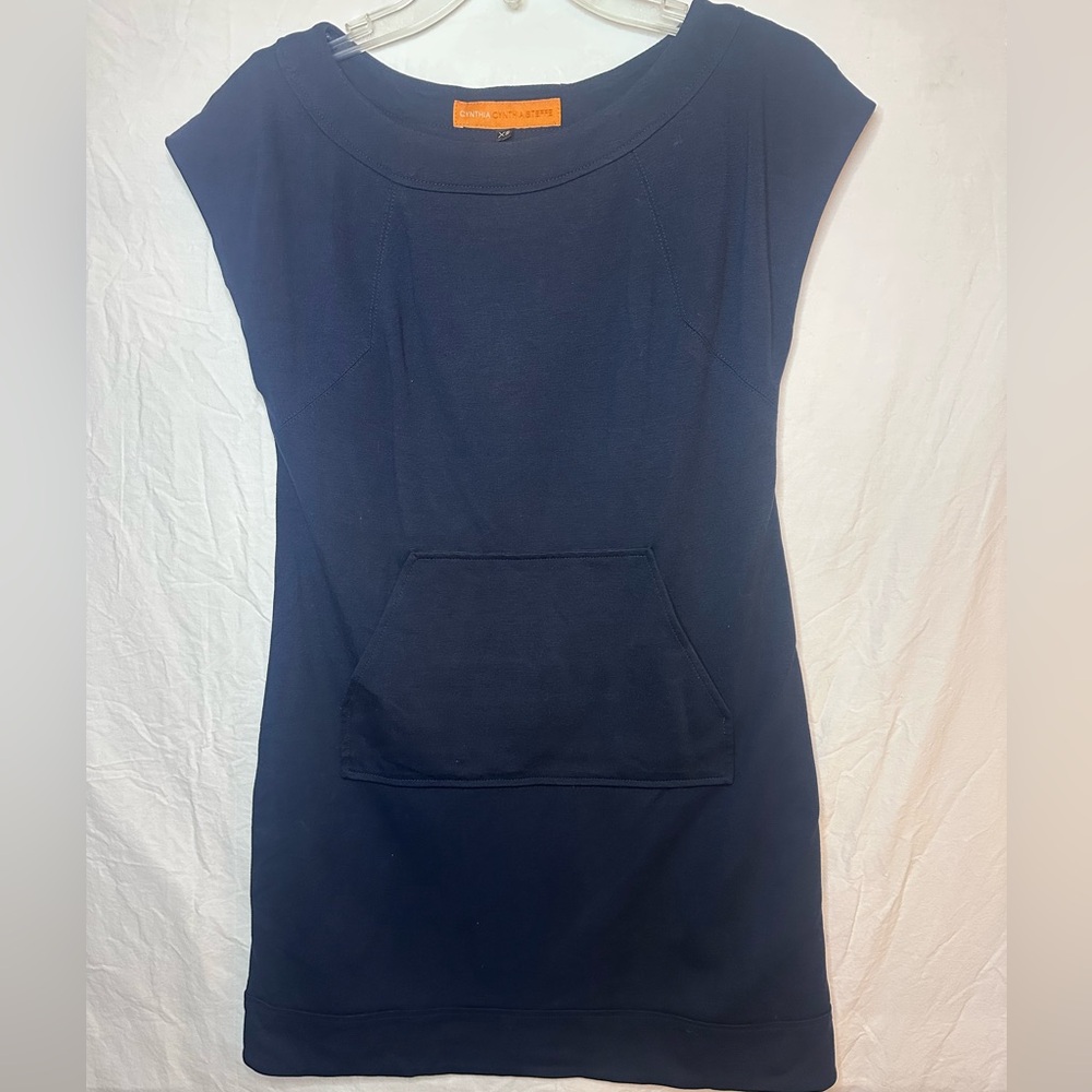 Cynthia Cynthia Steffe Navy Pocket Shift Dress XS Casual Knit